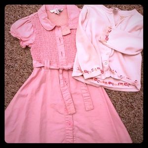 SOLD Adorable pink dress and cardigan